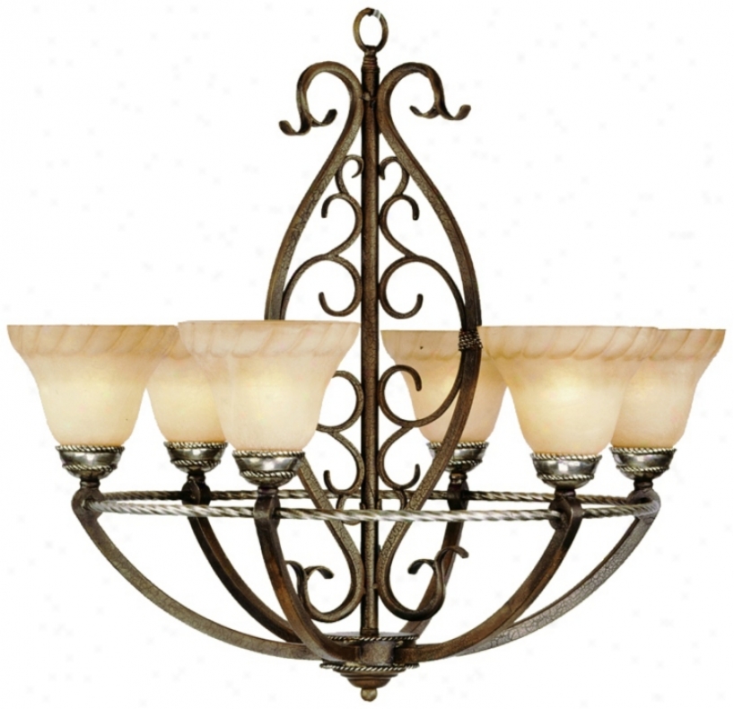 Wentworth Bronze Crackle 31" Wide Chandelier (r3525)