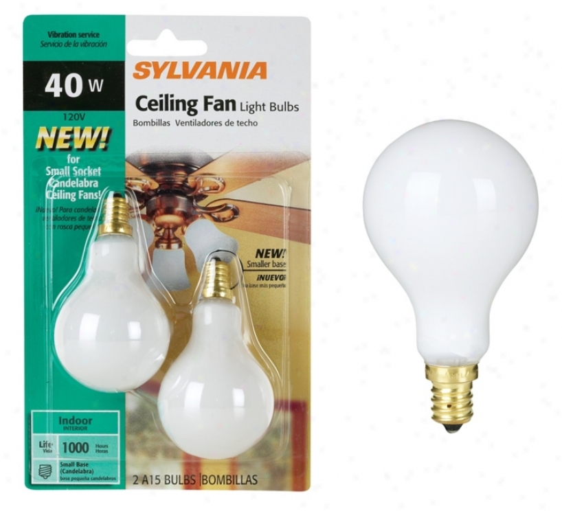 White 2-pack 40 Watt A15 Candle Bsse Fan Light Bulbs (34898)