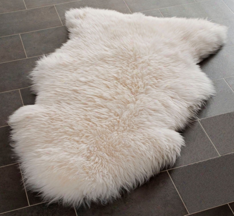 White 2'x3' Sheepskin Rug Shs121a (w1732)