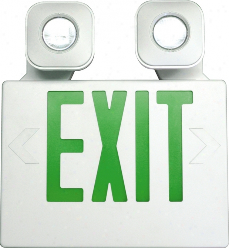 White And Green Mr16 Led Exigency Light Exit Sign (47679)