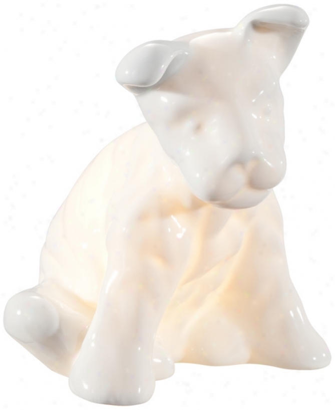 Whote Ceramic Puppy Nightlight (t8525)