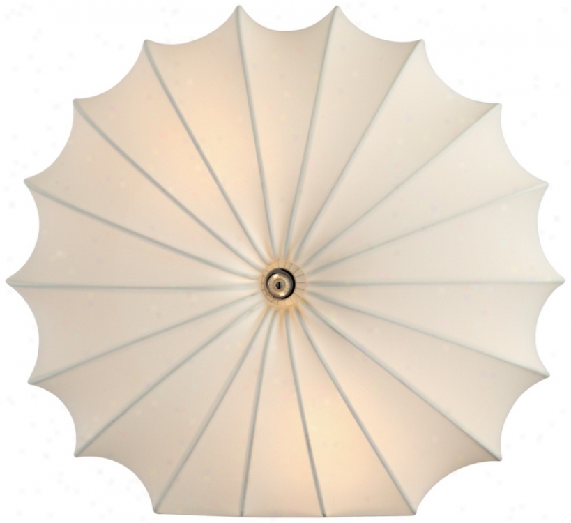 White Fabric Parachute Accent Table Lamp (t4486)