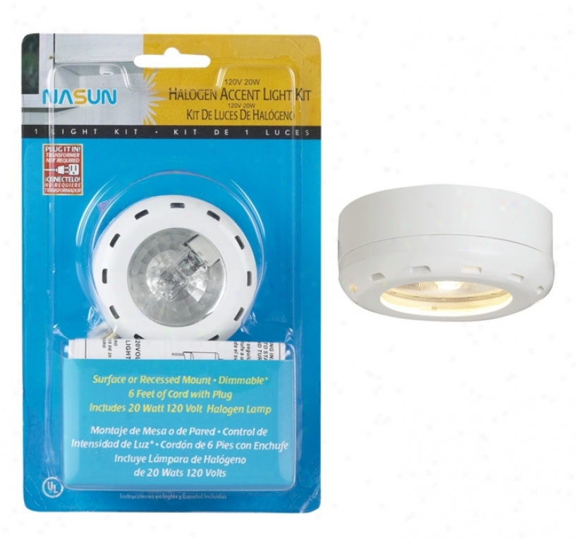 White Halogen 20 Watt Plug In Puck Light (86051)