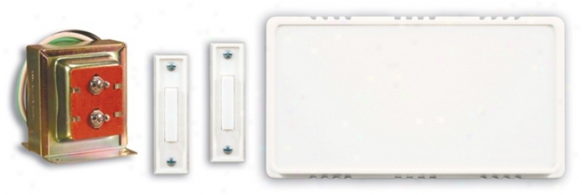 White Hardwired Tw0 Stucco Button Door Chime Contractor Kit (k6220)