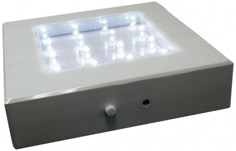 White Led 5" Square Illuminated Liggt Base (w9132)