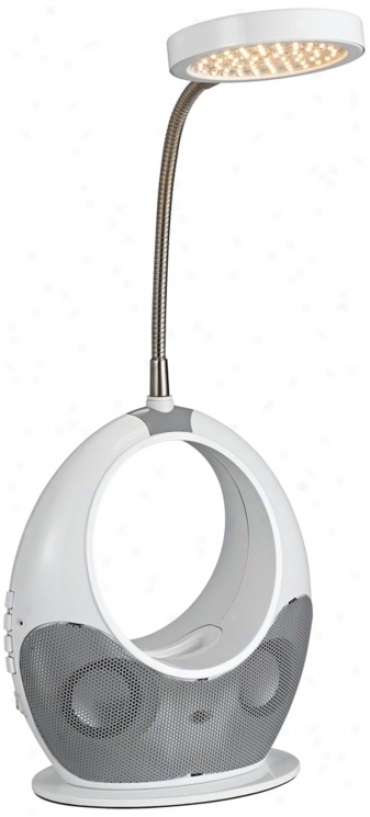 White Led Desk Lamp With Mp3 Mimic (u9103)