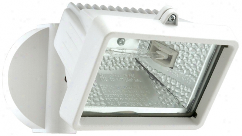 White Mini Single Head Halogen Outdoor Flood Wall Light (h9568)