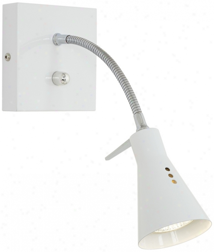 White Paddle Foot Plug-in Halogen Wall Light (u3265)