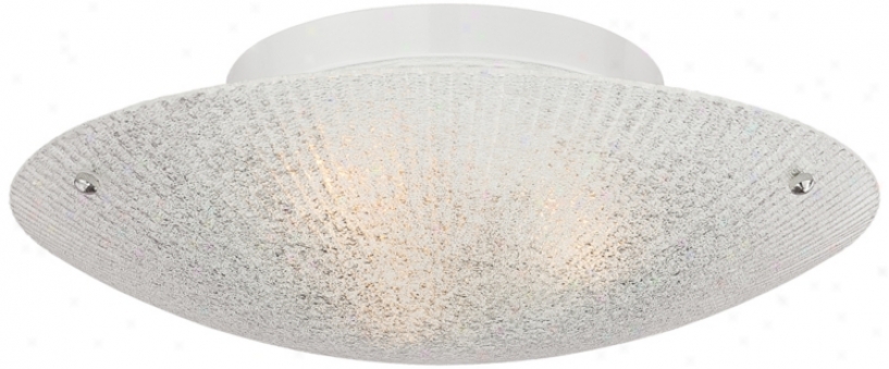 White Piastra Glass 13 3/4" Wide Ceiling Light Fixture (p0219)