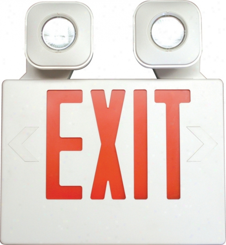 White With Red Mr16 Led Emergency Light Exit Sign (47714)