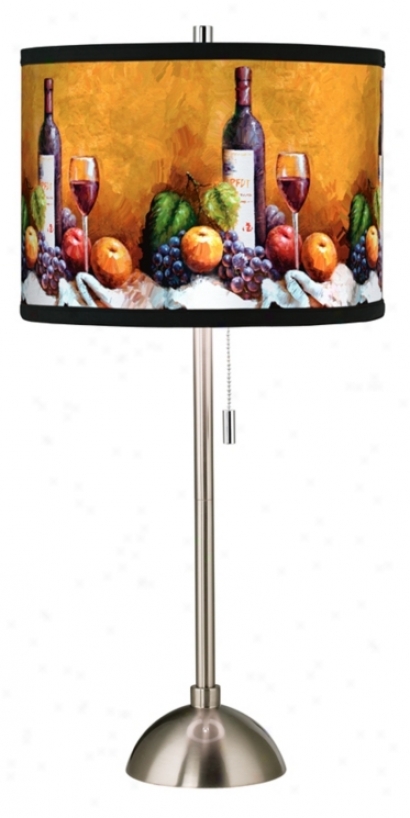 Wine And Fruit Giclee Style Art Sbade Table Lamp (6077-00190)