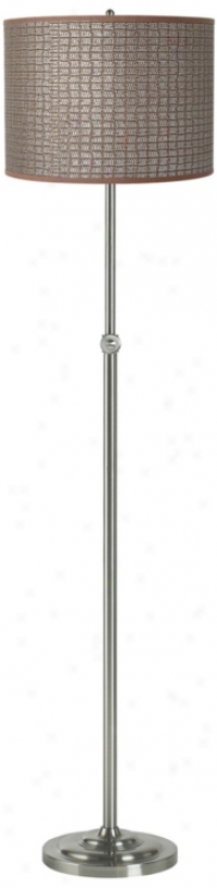 Woven Bron And Silver Brushed Steel Adjusfble Floor Lamp (98114-u1434)