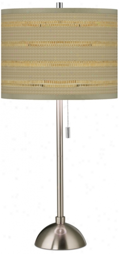 Woven Reed Giclee Shhade Table Lamp (60757-v3087)