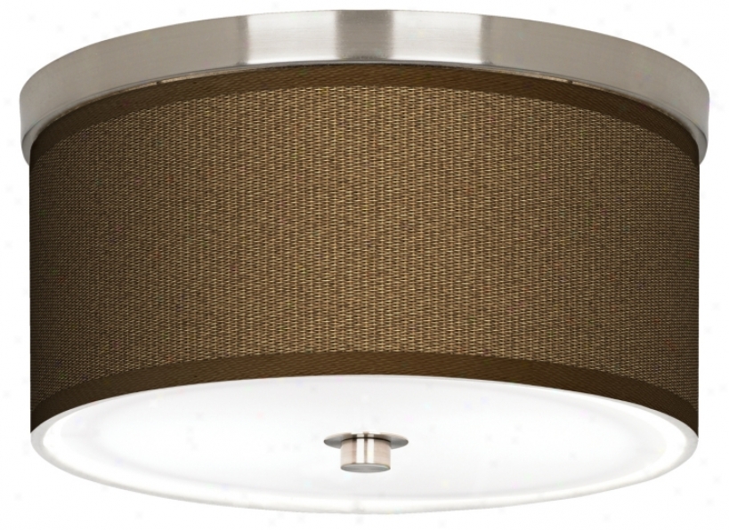 Woven Wicker Nickel 10 1/4" Wide Ceiling Light (j9214-k2083)