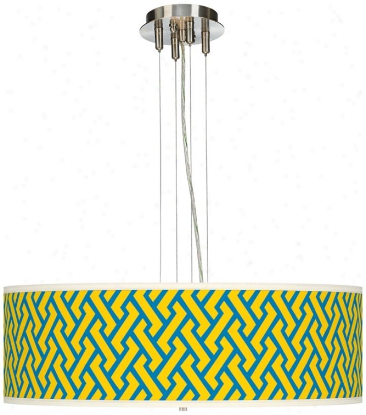 Yellow Brick Weave  24" Wide Four Light Pendant Chandelier (17276-w3616)