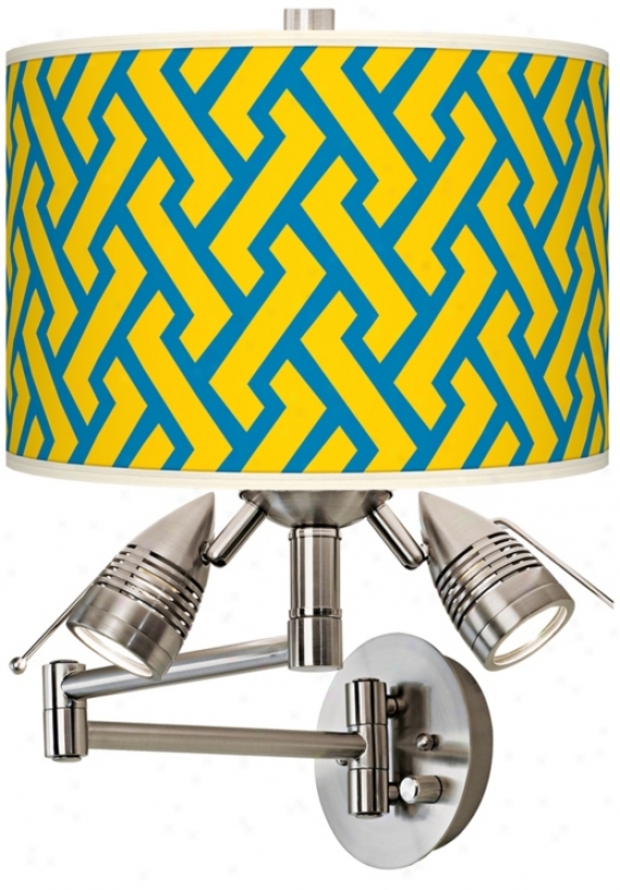 Yellow Brick Weave Giclee Swing Arm Wall Light (80379-w3505)