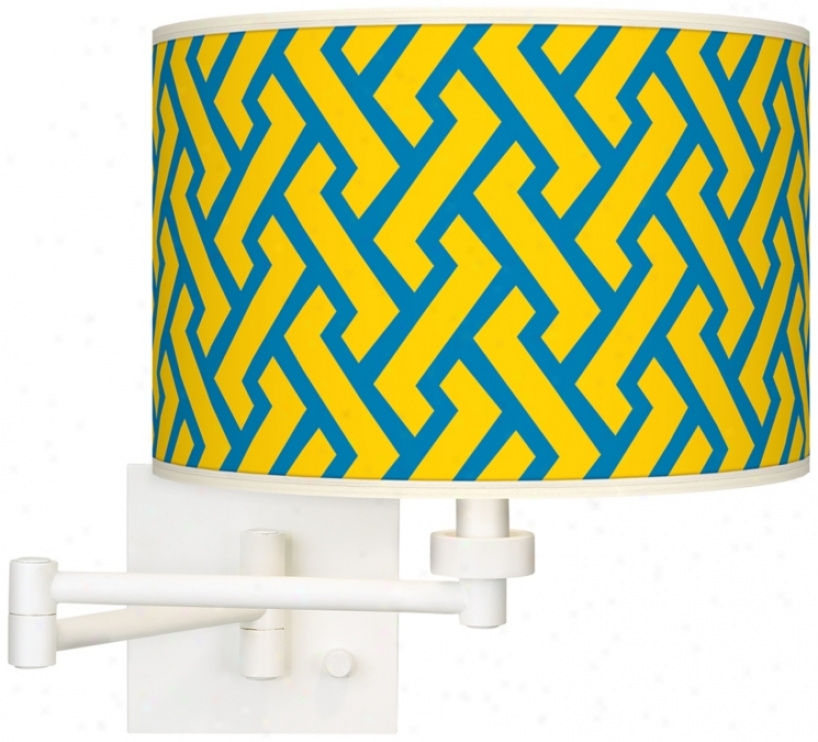 Yellow Brick Weqve Giclee White Swing Arm Wall Light (h6558-w3506)