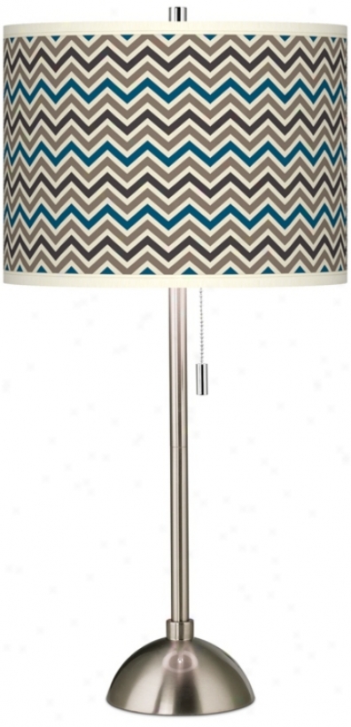 Zig Zag Giclee Brushed Steel Table Lamp (60757-x8325)