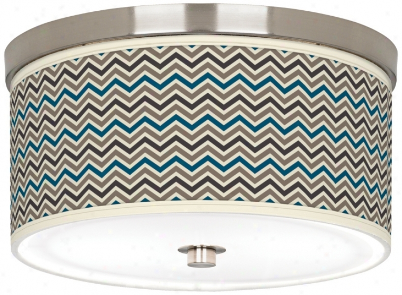 Zig Zag Nickel 10 1/4" Wide Ceiling Light (j9214-x8301)