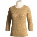 August Silk Cotton Cable Sweater (for Women)