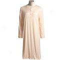 Calida Satin-trimmed Cotton Nightshirt - Long Sleeve (for Women)