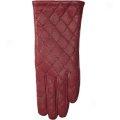 Carolina Amato Leather Gloves - Quilted (for Women