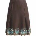 David Brooks Twill Skirt - Embroidered Hem (for Women)