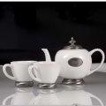 Godinger 3-piece Tea Set - Porcelain And Pewter