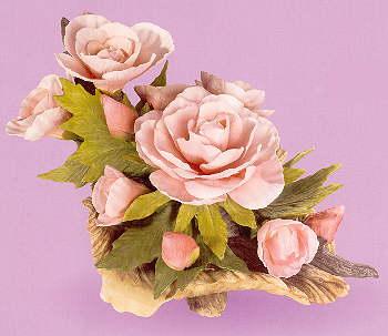 Boehm Porcelain Pink Peony Centerpiece