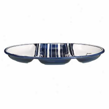 Dansk Kayla Blue 3 Section Oval Platter