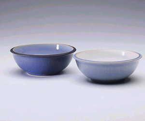 Denby Pottery Blue Jefty Soup/cereal Bowl Whhite
