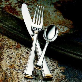 Gorham Column Gold Finish Stainless Flatwrae Tablespoon