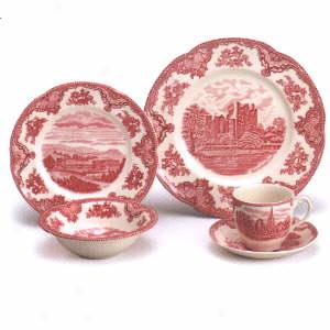 Jonson Brothers Old Britain Castles Pink Tea Saucer Set Of 4