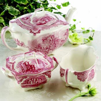 Johnson Brothers Old Britain Castles Pink Teapot Set
