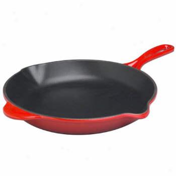 Le Creuset 9 Inch Iron Handle Skillet Red