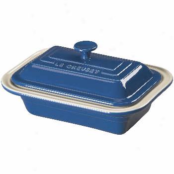 Le Creuset Covered Rectajgular Dish 26 Ounce Blue