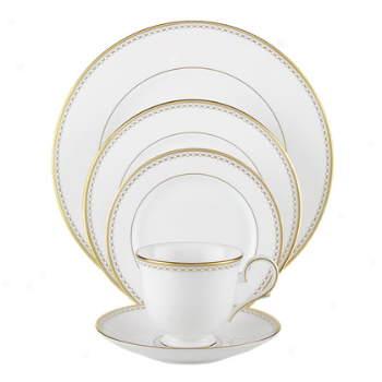 Lenox Fine China Dinnerrware Pearl Gold 13 Inch Oval Plattrr