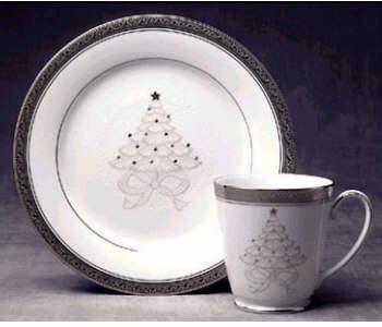 Noritake Crestwood Platinum Holiday Accent Mugs