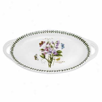 Entrance Botanic Garden Platter With Oval Handles