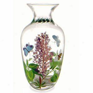 Portmeirion Botanic Garden Handpainted Glass Canton Vase