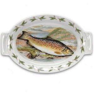 Portmeirion Compleat Angler Oval Gratin Dish-11.5 Inch