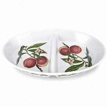 Portmeirion Pomona Oval Divided Dish-peach