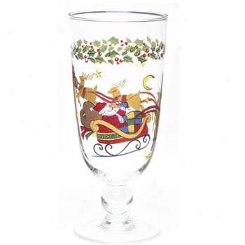 Portmeirion Studio A Christmas Story Footed Iced Tea Set Of 4