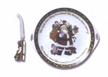 Portmeirion Studio A Christmas Story Cheese Plate With Knife