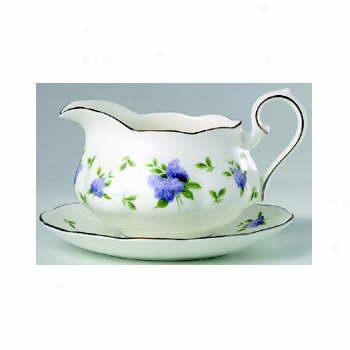 Royal Albert Lilac Lane Platinum Gravy Boat