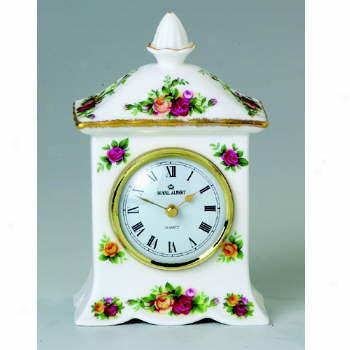 Royal Albert Old Country Roses Carriage Mantle Clock L/s