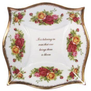 Royal Albert Old Country Roses Sentiment Plate (square)