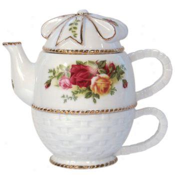 Royal Albert Old Country Roses Basketweave Tea For One