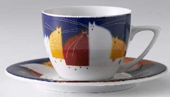 Rw Govinder Cats Sentinels Breakfast Cup & Saucer