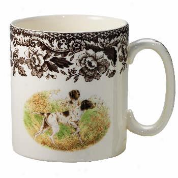 Sp Woodland Hunt Dog S/4 Mugs Flat Coat Index